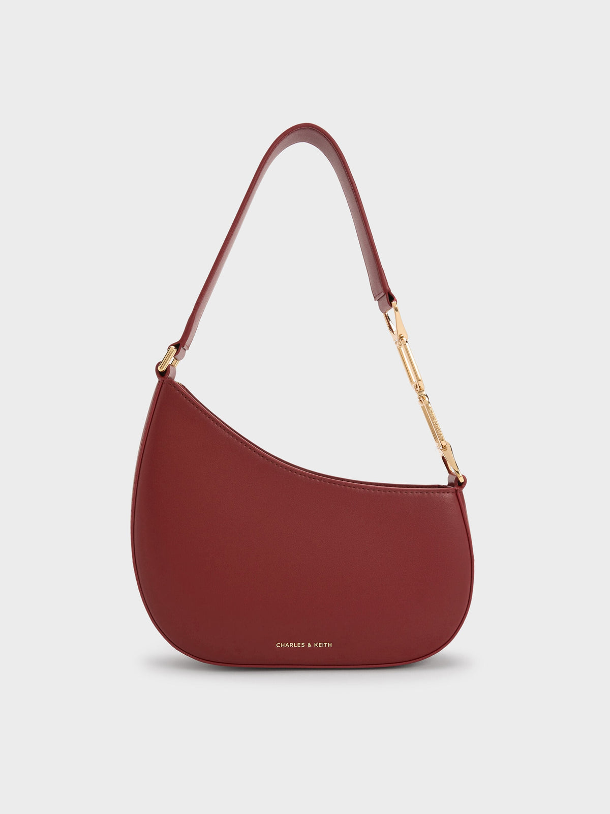 CHARLES & KEITH Recommended / Agatha Chain-Strap Shoulder Bag - Burgundy