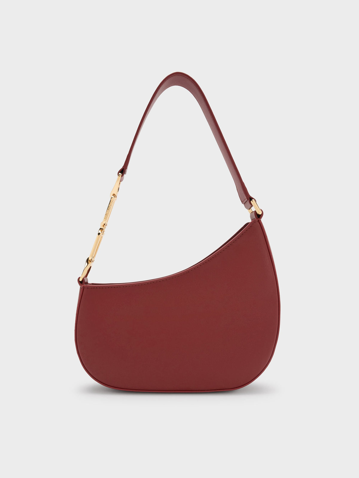 CHARLES & KEITH Recommended / Agatha Chain-Strap Shoulder Bag - Burgundy