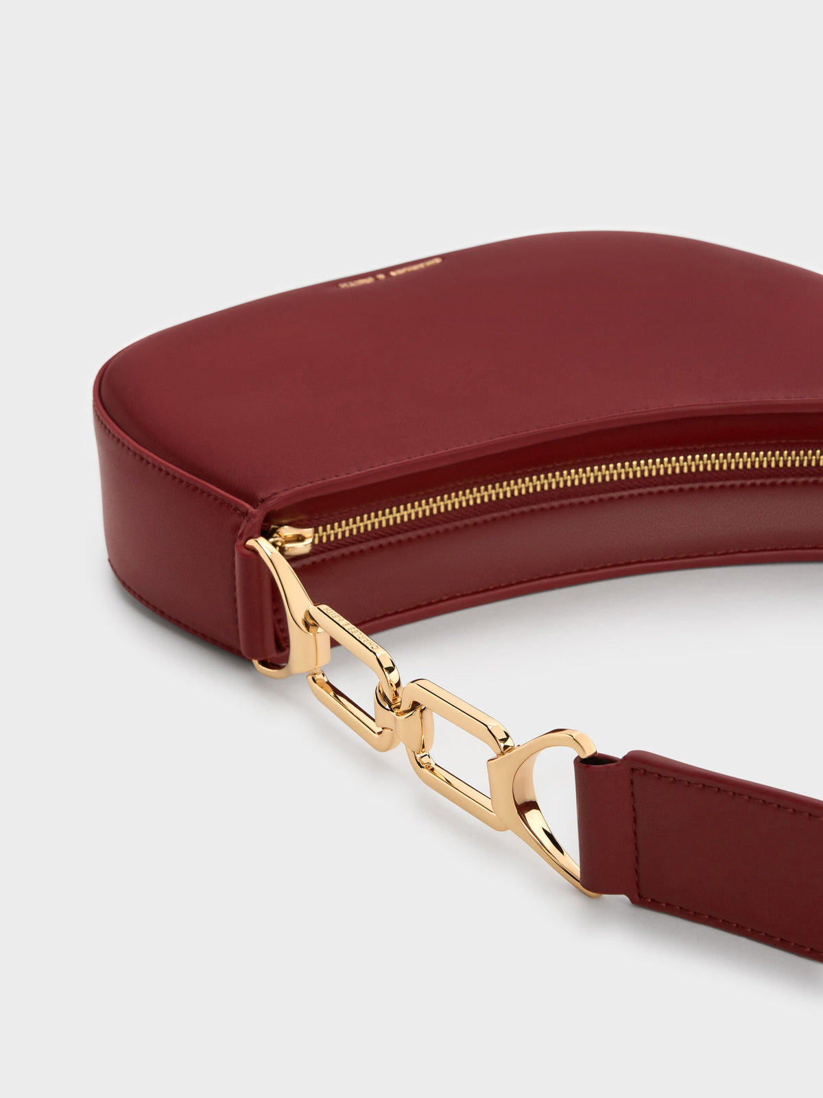 CHARLES & KEITH Recommended / Agatha Chain-Strap Shoulder Bag - Burgundy
