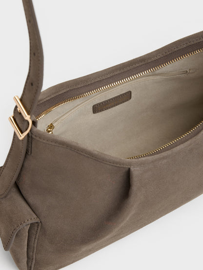 CHARLES & KEITH Everyday / Khai Side-Pocket Shoulder Bag - Stone Grey