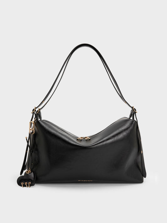 CHARLES & KEITH Classic / Rey Slouchy Shoulder Bag - Black