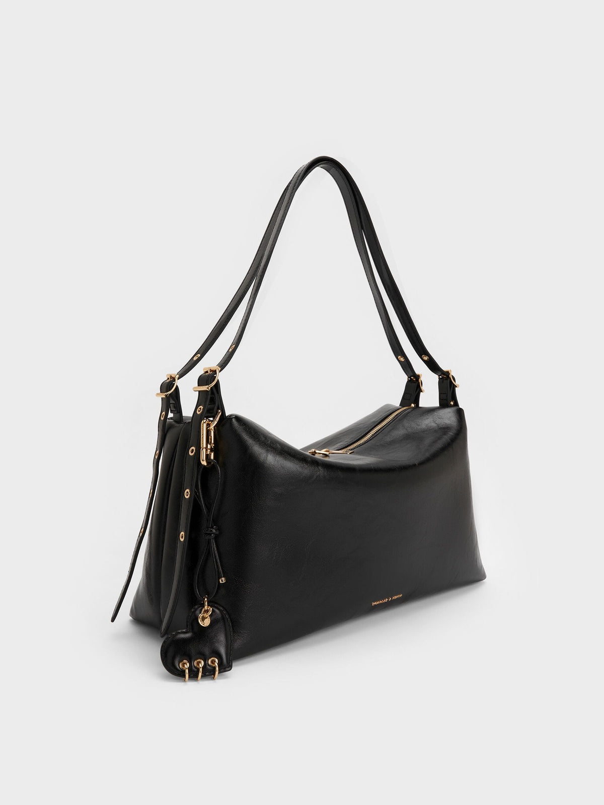 CHARLES & KEITH Classic / Rey Slouchy Shoulder Bag - Black