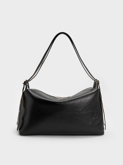 CHARLES & KEITH Classic / Rey Slouchy Shoulder Bag - Black