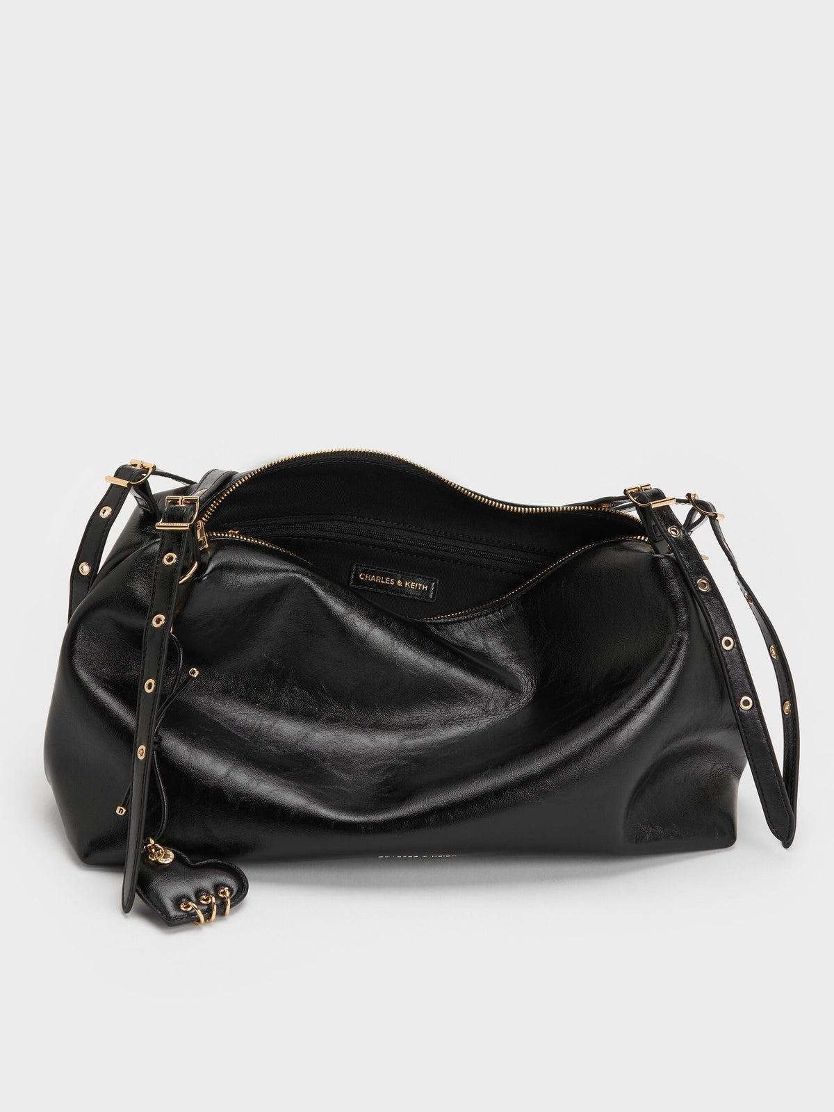 CHARLES & KEITH Classic / Rey Slouchy Shoulder Bag - Black
