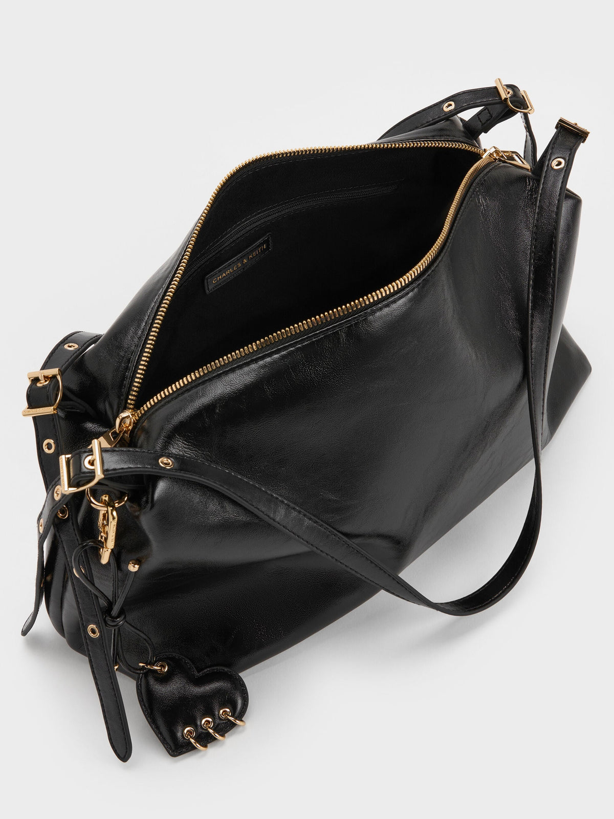 CHARLES & KEITH Classic / Rey Slouchy Shoulder Bag - Black