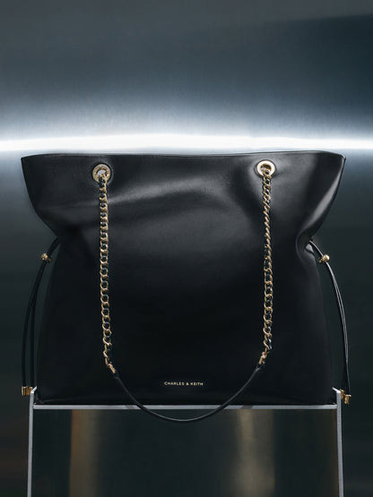 CHARLES & KEITH Featured / Arya Braided-Chain Tote Bag - Black
