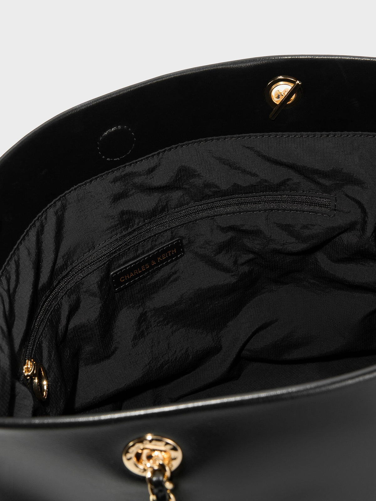 CHARLES & KEITH Featured / Arya Braided-Chain Tote Bag - Black