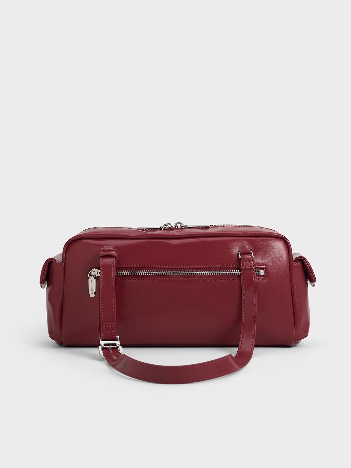 CHARLES & KEITH Latest / Rachel Multi-Pocket Shoulder Bag - Burgundy