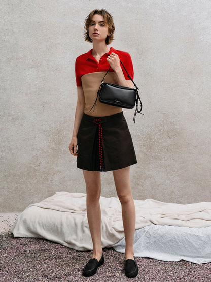 CHARLES & KEITH Great Value / Mini Haylen Braided-Charm Shoulder Bag - Black