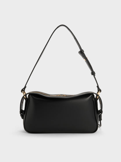 CHARLES & KEITH Great Value / Mini Haylen Braided-Charm Shoulder Bag - Black