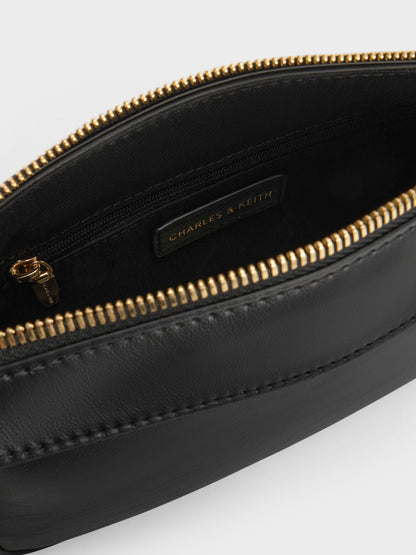 CHARLES & KEITH Great Value / Mini Haylen Braided-Charm Shoulder Bag - Black