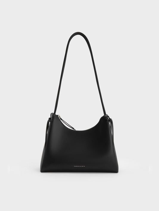 CHARLES & KEITH Classic / Hazel Bow Hobo Bag - Noir