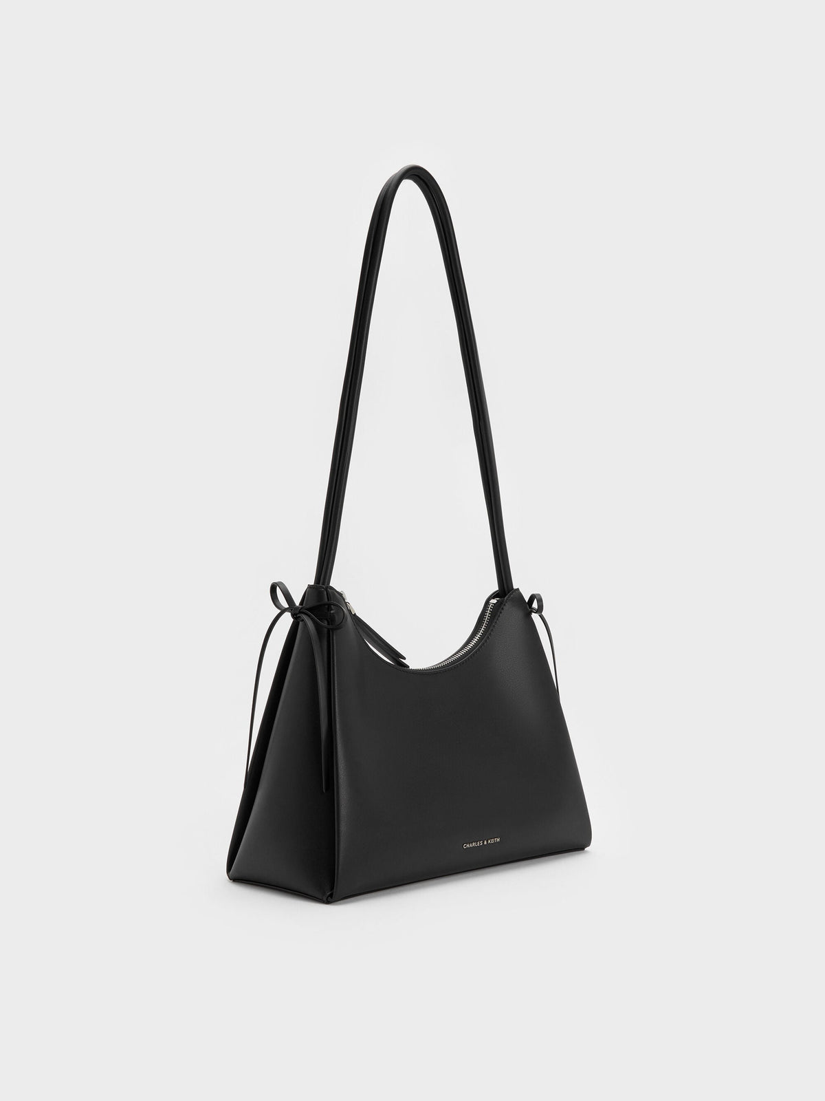 CHARLES & KEITH Classic / Hazel Bow Hobo Bag - Noir