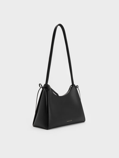 CHARLES & KEITH Classic / Hazel Bow Hobo Bag - Noir