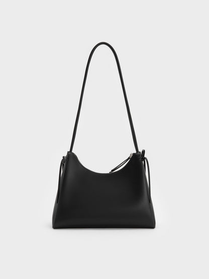 CHARLES & KEITH Classic / Hazel Bow Hobo Bag - Noir