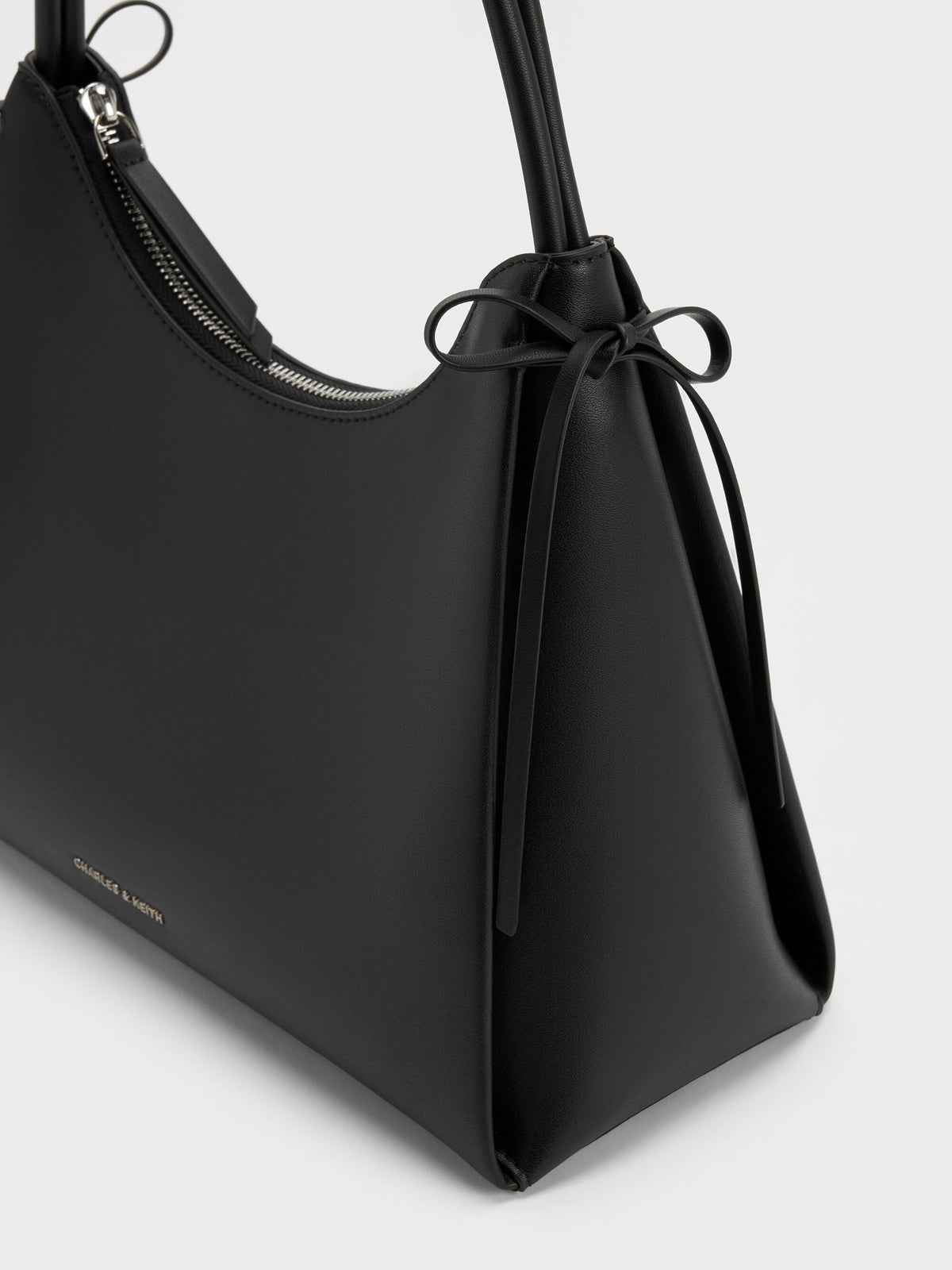 CHARLES & KEITH Classic / Hazel Bow Hobo Bag - Noir