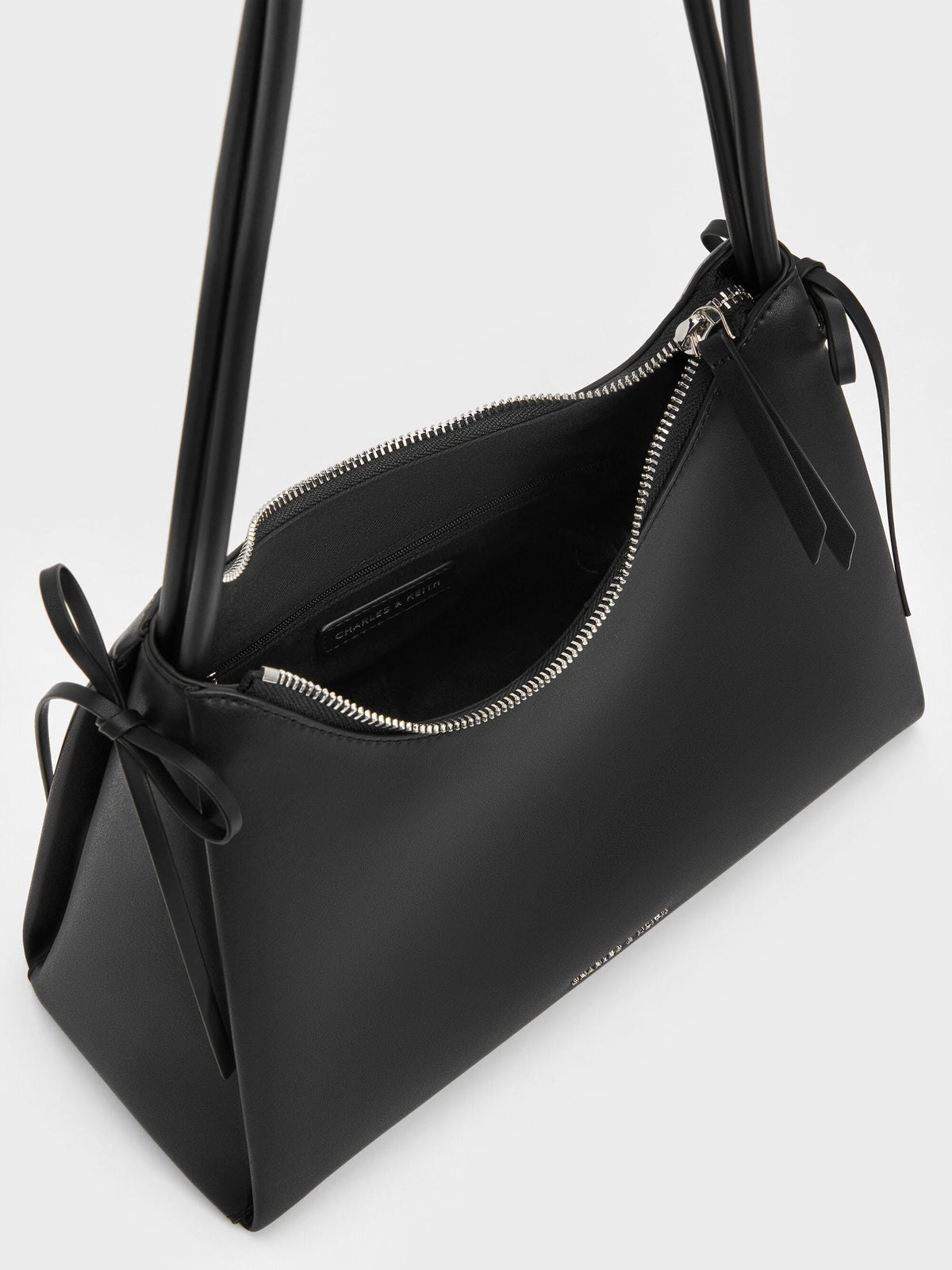 CHARLES & KEITH Classic / Hazel Bow Hobo Bag - Noir