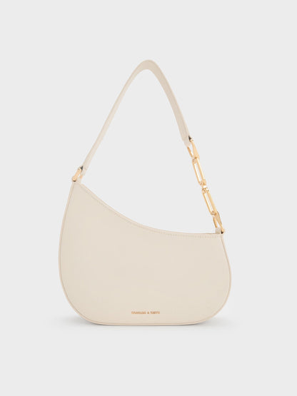 CHARLES & KEITH Special Offer / Agatha Chain-Strap Shoulder Bag - Cream