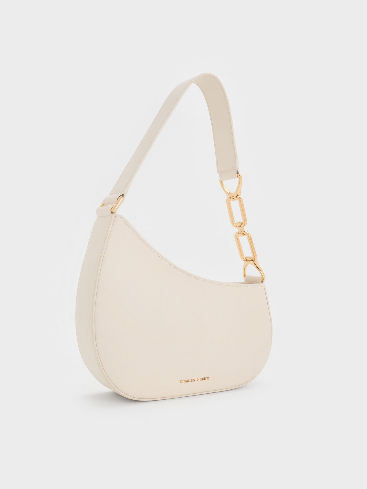 CHARLES & KEITH Special Offer / Agatha Chain-Strap Shoulder Bag - Cream
