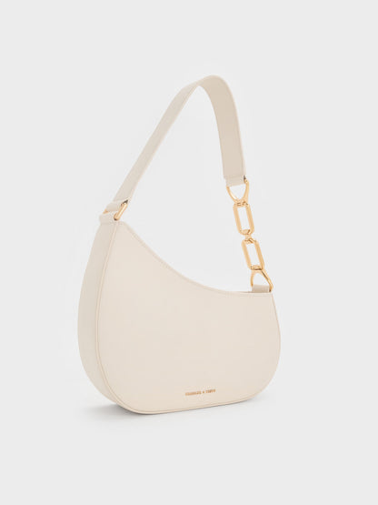 CHARLES & KEITH Special Offer / Agatha Chain-Strap Shoulder Bag - Cream
