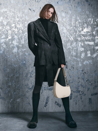 CHARLES & KEITH Special Offer / Agatha Chain-Strap Shoulder Bag - Cream