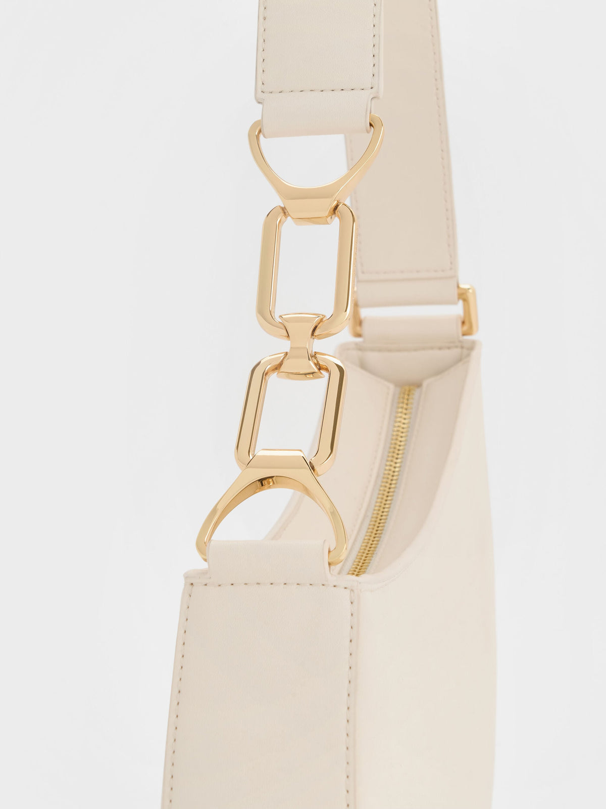 CHARLES & KEITH Special Offer / Agatha Chain-Strap Shoulder Bag - Cream
