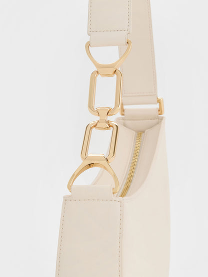 CHARLES & KEITH Special Offer / Agatha Chain-Strap Shoulder Bag - Cream