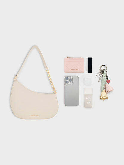 CHARLES & KEITH Special Offer / Agatha Chain-Strap Shoulder Bag - Cream