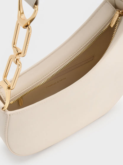 CHARLES & KEITH Special Offer / Agatha Chain-Strap Shoulder Bag - Cream