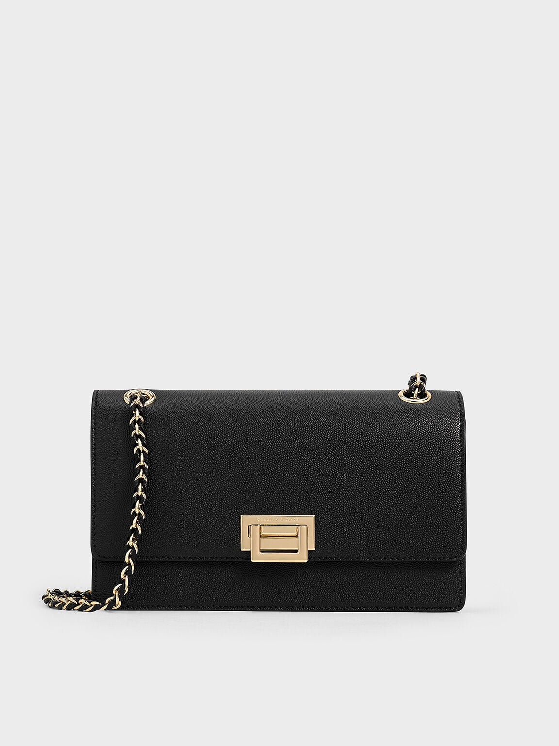 CHARLES & KEITH Exclusive / Everline Braided-Strap Shoulder Bag - Black