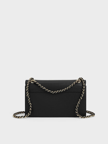 CHARLES & KEITH Exclusive / Everline Braided-Strap Shoulder Bag - Black