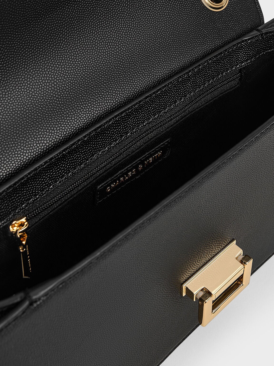 CHARLES & KEITH Exclusive / Everline Braided-Strap Shoulder Bag - Black