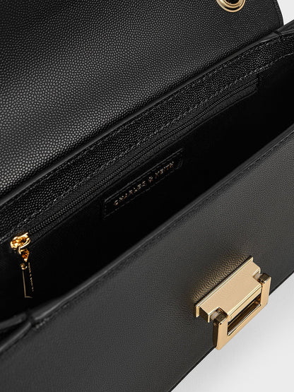 CHARLES & KEITH Exclusive / Everline Braided-Strap Shoulder Bag - Black