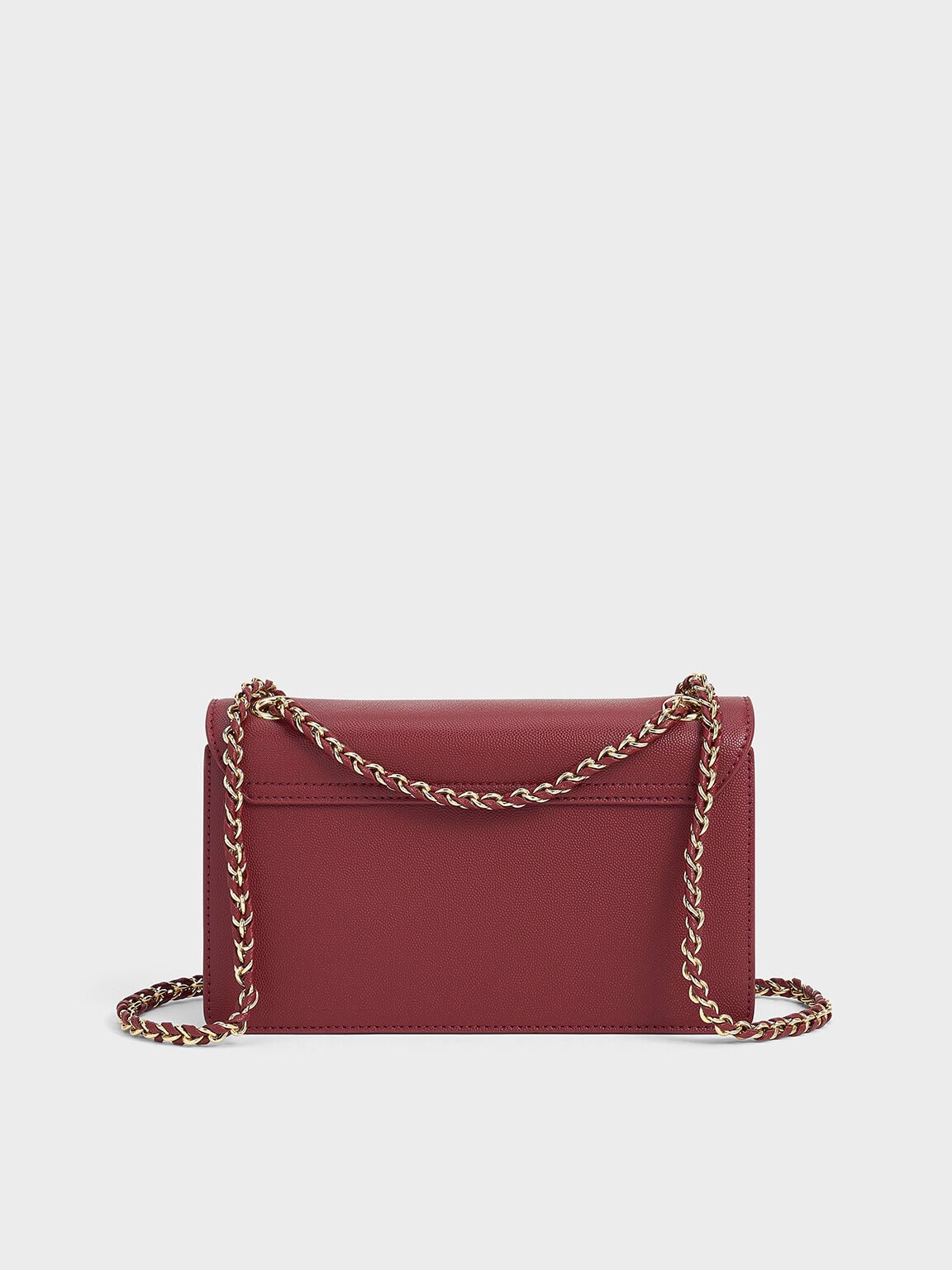 CHARLES & KEITH Featured / Everline Braided-Strap Shoulder Bag - Burgundy