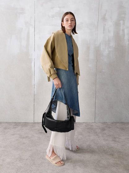 CHARLES & KEITH Best Seller / Large Bessie Side-Pocket Hobo Bag - Noir