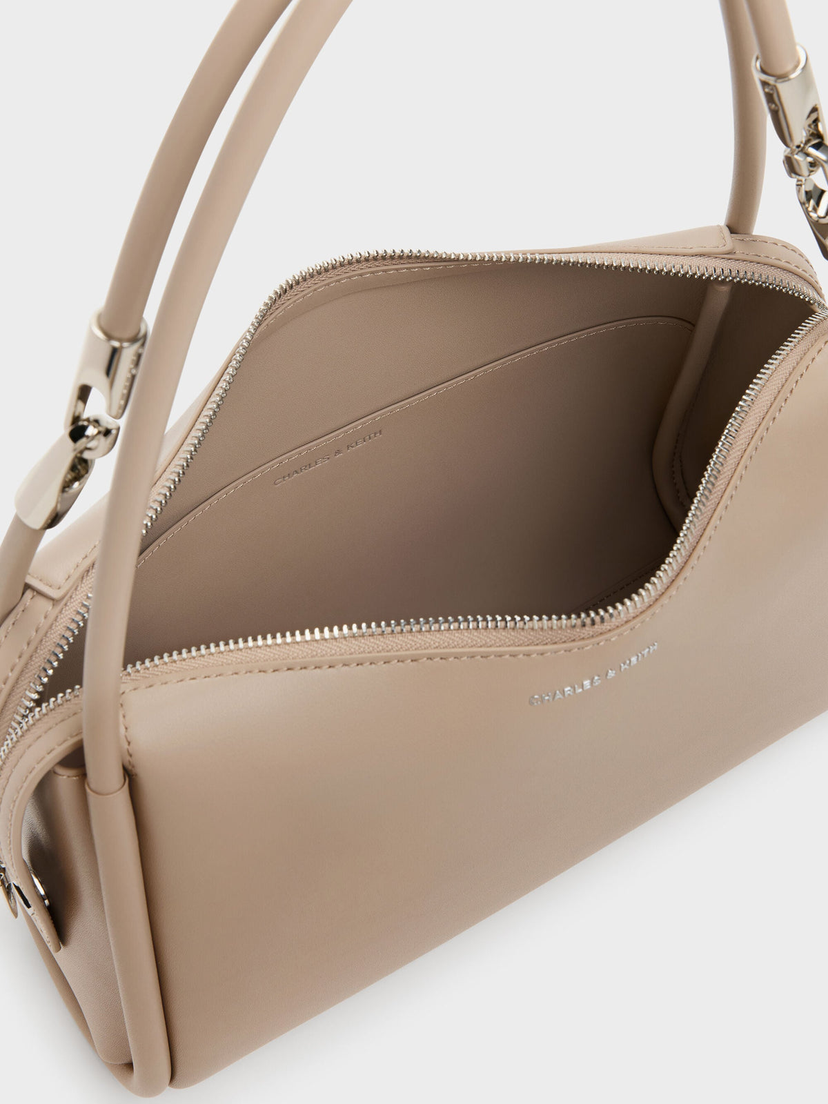 CHARLES & KEITH Latest / Lyla Tubular Slouchy Shoulder Bag - Taupe