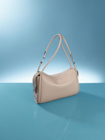 CHARLES & KEITH Latest / Lyla Tubular Slouchy Shoulder Bag - Taupe