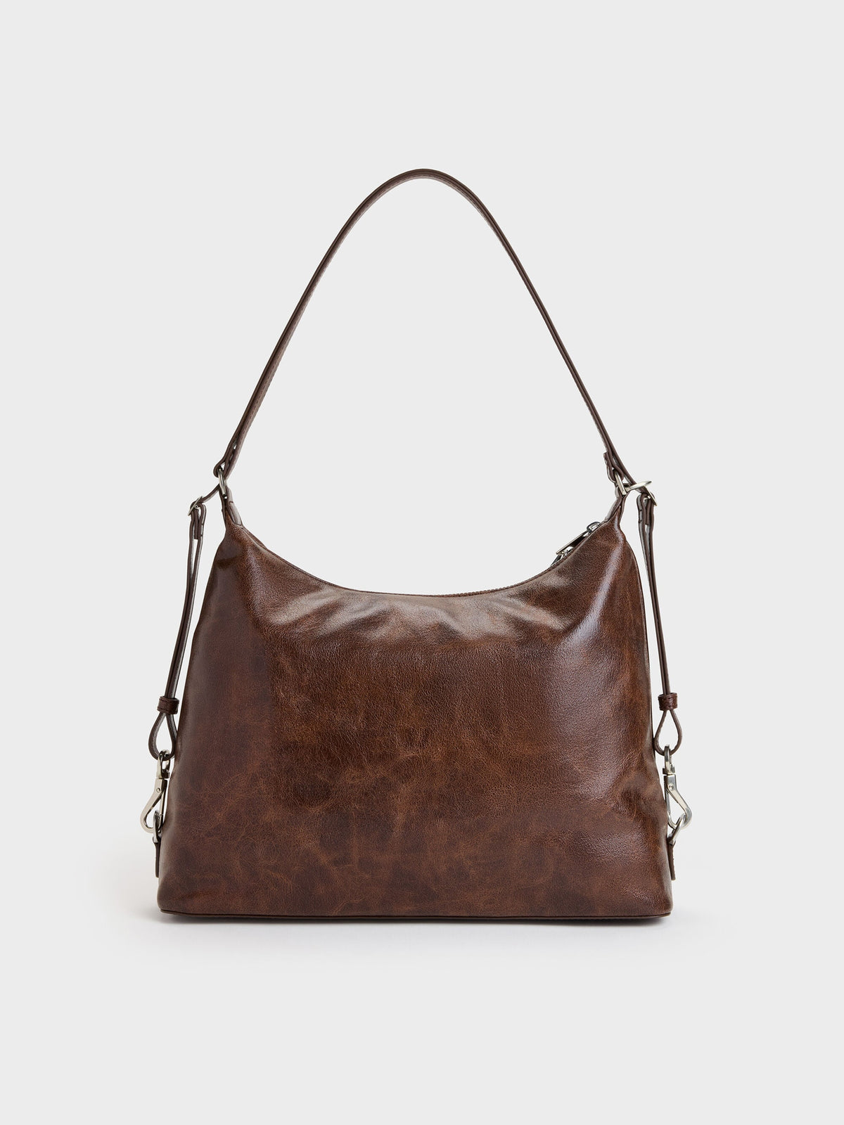 CHARLES & KEITH Sale / Atwood Chain Convertible Hobo Bag - Distressed Coffee