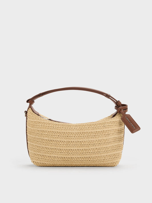 CHARLES & KEITH New / Ivette Raffia Woven Shoulder Bag - Multi