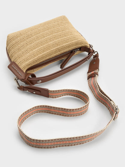CHARLES & KEITH New / Ivette Raffia Woven Shoulder Bag - Multi