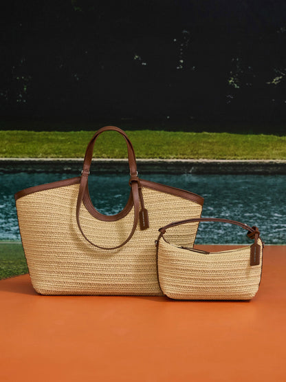 CHARLES & KEITH New / Ivette Raffia Woven Shoulder Bag - Multi