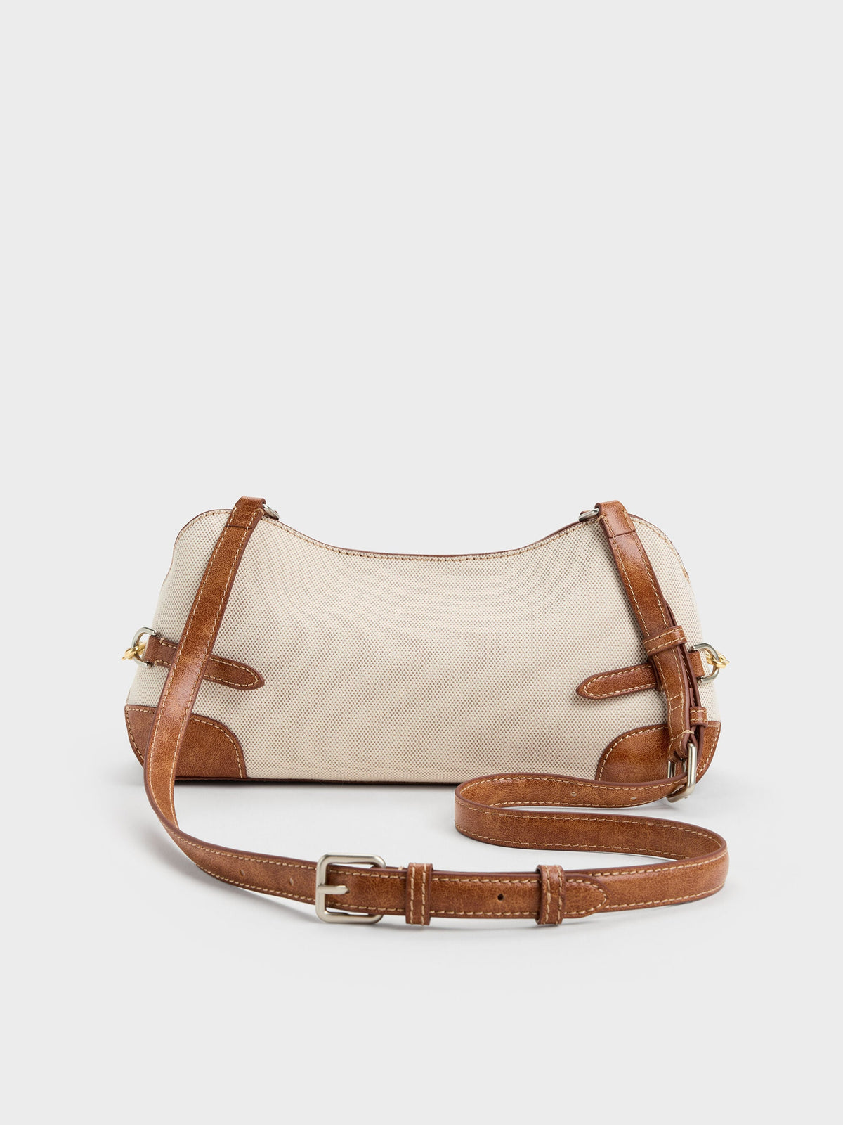 CHARLES & KEITH Signature / Delfina Canvas Chain Side-Belt Shoulder Bag - Multi