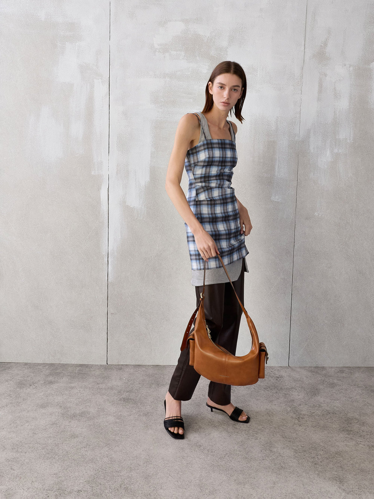 CHARLES & KEITH Hot Sale / Large Bessie Side-Pocket Hobo Bag - Distressed Tan