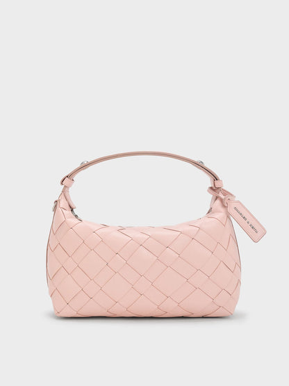 CHARLES & KEITH Quality / Ivette Woven Shoulder Bag - Light Pink