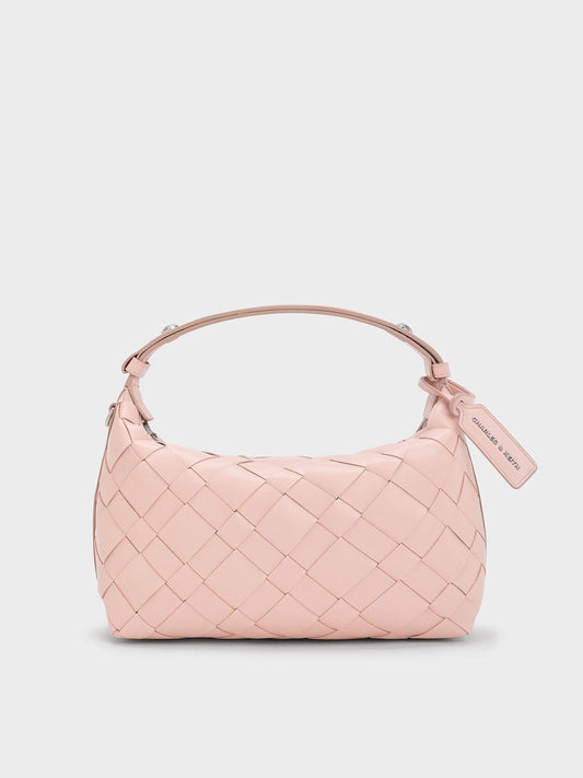 CHARLES & KEITH Quality / Ivette Woven Shoulder Bag - Light Pink