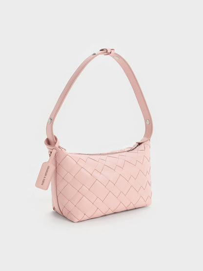 CHARLES & KEITH Quality / Ivette Woven Shoulder Bag - Light Pink