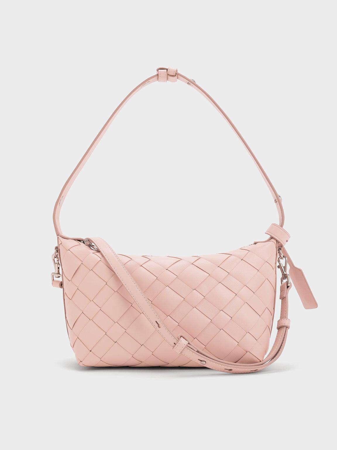 CHARLES & KEITH Quality / Ivette Woven Shoulder Bag - Light Pink