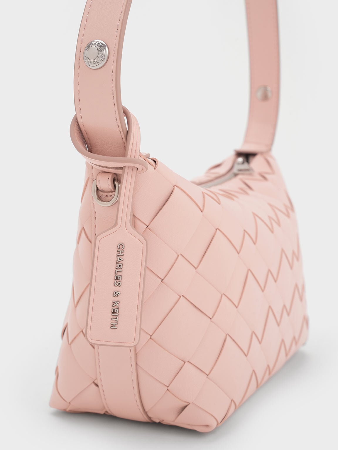 CHARLES & KEITH Quality / Ivette Woven Shoulder Bag - Light Pink