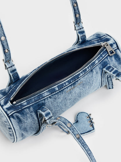 CHARLES & KEITH Quality / Rey Denim Elongated Shoulder Bag - Denim Blue