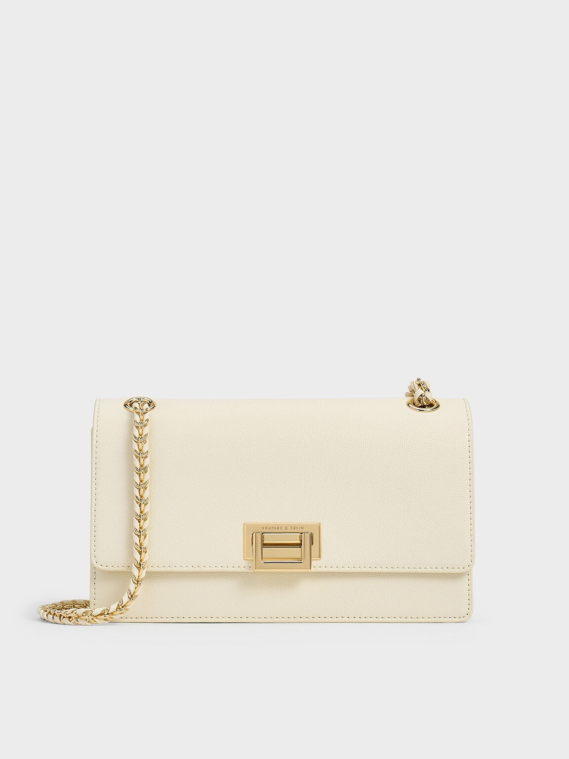 CHARLES & KEITH Recommended / Everline Braided-Strap Shoulder Bag - Cream